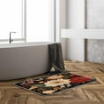 thumbnail image 2 of Boho Floral Bath Mat Black Fower Abstract Bohemian Botanical Wildflower Leaves Tropical Modern Aesthetic Bathroom Kitchen Rugs,17.8x29.5 Inch, 2 of 6