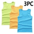 thumbnail image 2 of GigrtiJin 2-14 Years Toddler Kid's Multipack Cotton Tank Tops Solid Color Sleeveless Round Neck Blouse Weatproof Breathable Shirts 3 PC, 2 of 3
