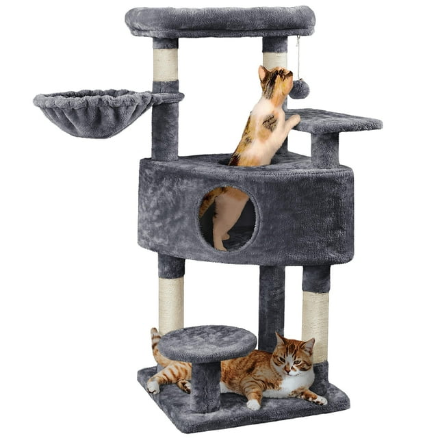 Árbol para gatos Yaheetech de 116 cm con condominios, rascadores y percha