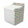 thumbnail image 2 of Animal Washer Cover, Retro Style Colorful Animals with Tusks Cartoon Style Wildlife Safari Concept, Dust and Dirt Free Decorative Print, 29" x 28" x 40", Multicolor, by Ambesonne, 2 of 3