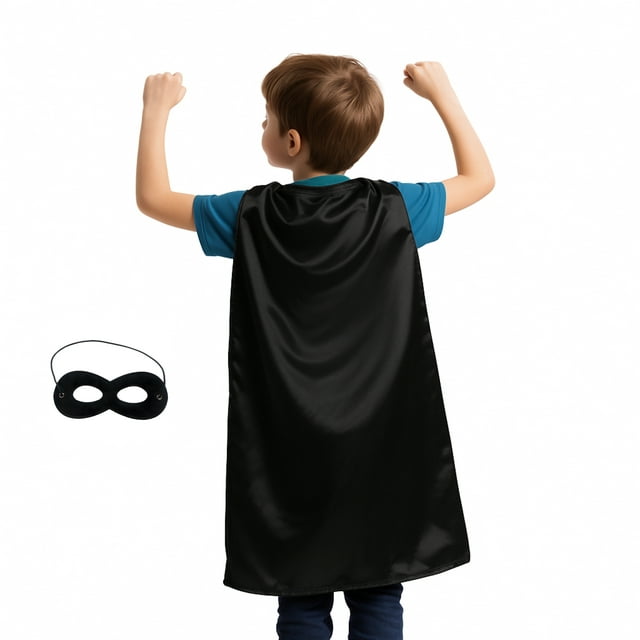 TOPTIE Kids Satin Superhero Capes and Mask Set, Holiday Festival Event Costumes And Dress Up