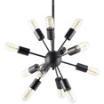 thumbnail image 2 of Modern Urban Contemporary Metal Chandelier, Black Steel, 2 of 4