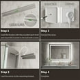 thumbnail image 4 of Linea 84 LED Heated Bathroom Mirror Anti Fog Dimmable 40" Tempered Glass, 4 of 5