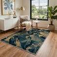 thumbnail image 2 of GENIMO 8'x10' Floral Rug for Living Room, Large Machine Washable Non Slip Low Pile Area Rug for Bedroom Dining Room, Gilded Indigo, 2 of 5