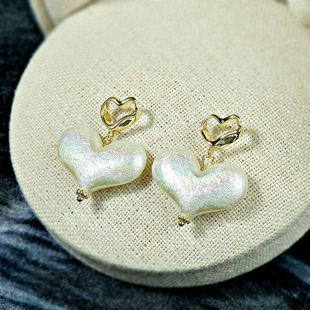 Pendientes de corazón para mujer, aretes de amor grandes blancos, joyería para ella, mamá y amigos