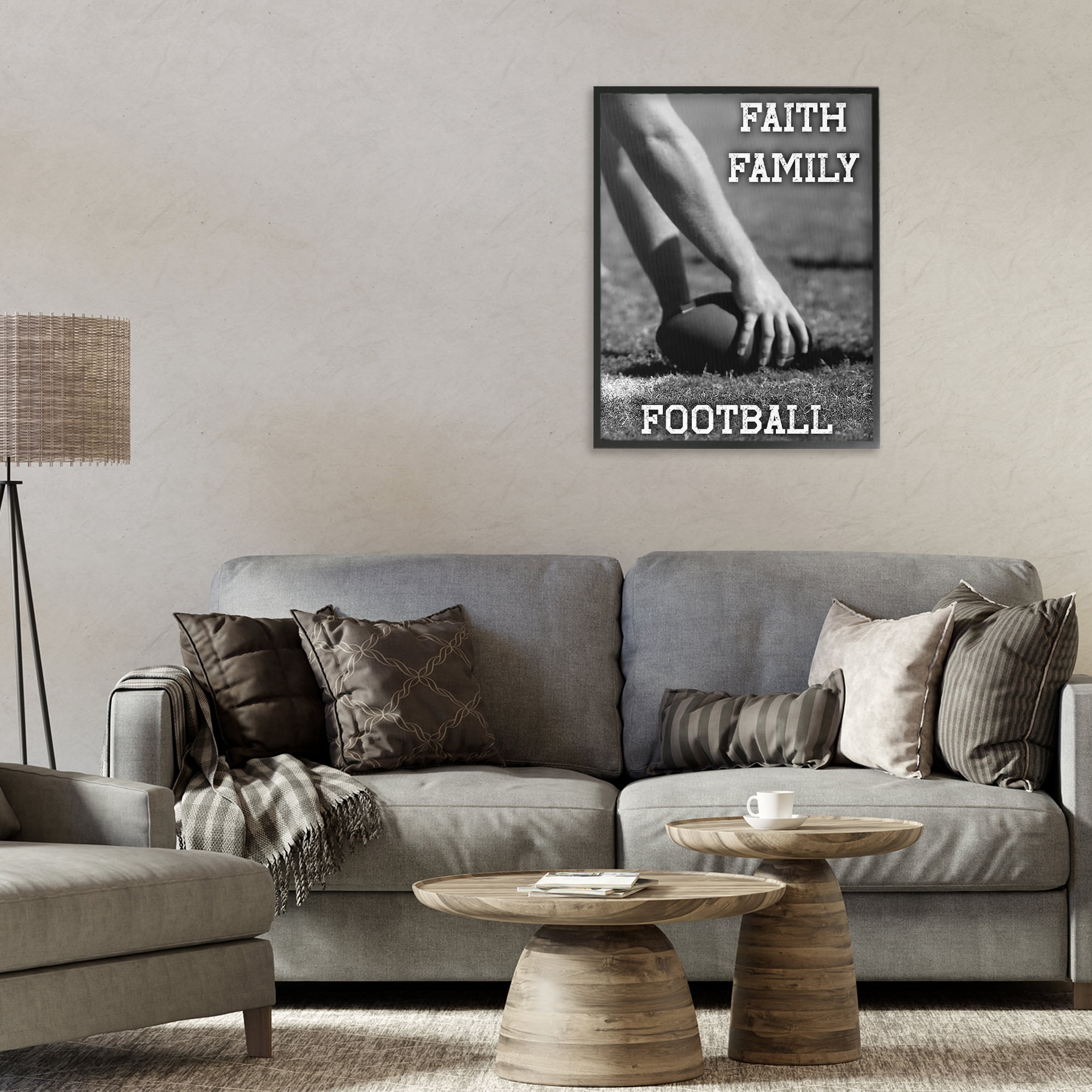 Stupell Industries Faith Family Football Hike Black Framed Giclee Art, design by Marcus Prime