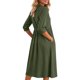 thumbnail image 3 of Vestido Largo de Manga Larga para Mujeres Cuello en V Suelto Bolsillo Cuarto de Manga Poliéster Vestido de Fiesta Casual, 3 of 8