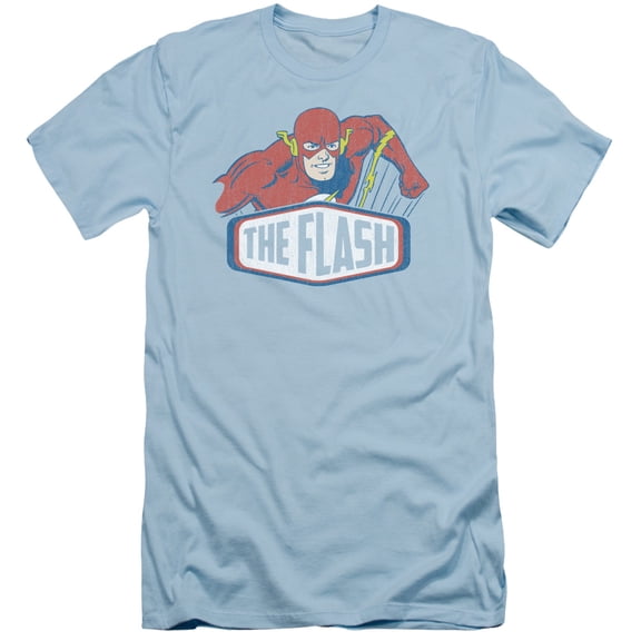 DC Comics Flash Flash Sign S/S Adult 30/1 T-Shirt Light Blue