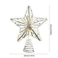 thumbnail image 3 of Gold Christmas Tree Topper,9.84×7.87inch Hollow-Out Star Tree Topper with Warm White Lights,Pre-lit 5 Point Star Treetop,Lighted Wire Star with Lights for Christmas Tree Home Decoration, 3 of 7