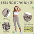 thumbnail image 2 of Shorts for Women Loose Fit Summer Casual Cropped Pant Straight Leg Elastic Waist Short Pants Travel Beach Outfits, 2 of 4