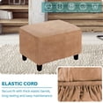 thumbnail image 5 of Topchances Large Size Velvet Ottoman Slipcover, Stretch Rectangle Footstools Covers, Foot Stool Soft Furniture Protector for Living Room, Bedroom, 5 of 7