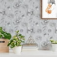 thumbnail image 5 of Caltero Floral Wallpaper Peel and Stick Wallpaper Grey Self Adhesive Removable Wallpaper Contact Paper,17.3" x 394", 5 of 9