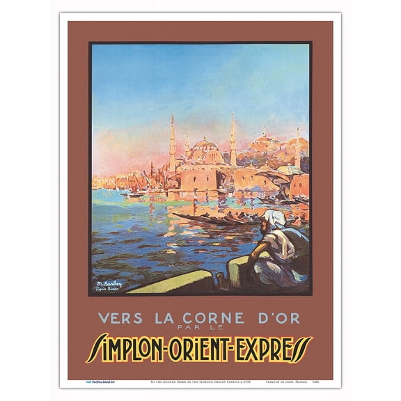 To the Golden Horn by the Simplon Orient Express - Vintage Railroad Travel Poster c.1920 - Master Art Print (Unframed) 9in x 12in