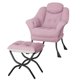 thumbnail image 1 of QinaQin Sillón lazy ergonómico con reposapiés plegable, funda removible y lavable, ideal para lectura y espacios pequeños, 1 of 8