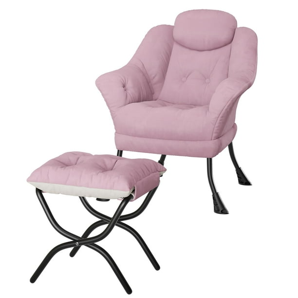 Yeshouse Sillón reclinable ergonómico, sillón de lectura con reposapiés plegable, sillón moderno para espacios pequeños con funda extraíble y lavable