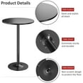 thumbnail image 4 of BOBOKY Bistro Pub Table Round Bar Height Cocktail Table Metal Base MDF Top Obsidian 23.8-Inch Top, 39.5-Inch Height (1 - Pack)Black, 4 of 8