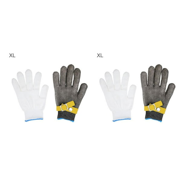 Guante anticorte Scienceny de seguridad Alambre de acero inoxidable Protector de manos amarillo SG 2piezas