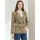 thumbnail image 2 of Chaqueta formal para mujer Allegra K de cuadros Marrón albaricoque M, 2 of 6