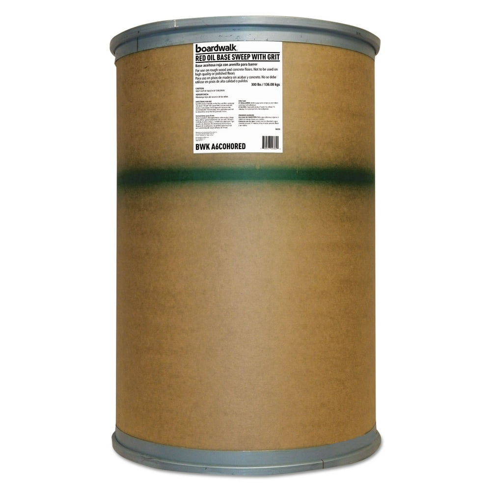 OilBased Sweeping Compound, Grit, Red, 300lbs, Drum