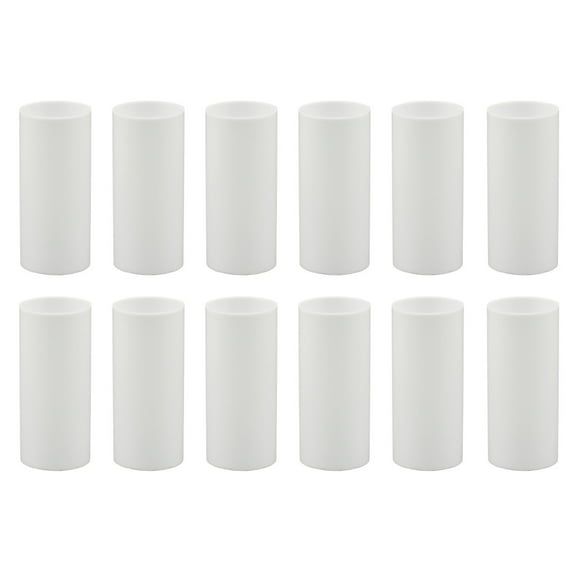 Creative Hobbies 2 Inch Tall White Plastic Candle Covers Sleeves Chandelier Socket Covers - Pack of 12 - Slip Over E12 Candelabra Base Sockets