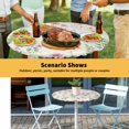 thumbnail image 6 of Elastic Fitted Round Tablecloth, Pink Spring Floral Waterproof Stretch Table Cover for 45"-54" Tables, Flowers Elegant Pastoral Botanical Washable Outdoor Tablecloths for Patio, Picnic, Camping, 6 of 9