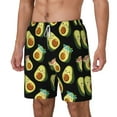 thumbnail image 2 of Gaeub Flowers Avocado Mens Swim Trunks Stretch Beach Shorts Quick Dry for Men Swim Shorts Swimwear with Pockets- Large, 2 of 9