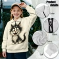 thumbnail image 6 of Chririnla Abstract Funny Cat Pattern Girls Basketball Sweatshirt Half Zip Pullover Sweatshirts Athletic Sportswear Top for Team Gym Sports Practice Size 5-6, 6 of 7
