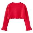 thumbnail image 3 of GYRATEDREAM Girls Long Sleeve Cardigan Childrens Kids Bolero Shrug Scallop Trim Knitted Open Front Cardigan Sweater, 3 of 7