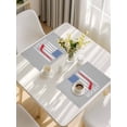 thumbnail image 5 of Gray American Flag Placemats Set of 4, Abstract Red Hockey Stripes Us Flag Placemats for Dining Table, Place Mats for Kitchen Tabletop, Waterproof Wipeable Dining Table Mats Set, 5 of 9