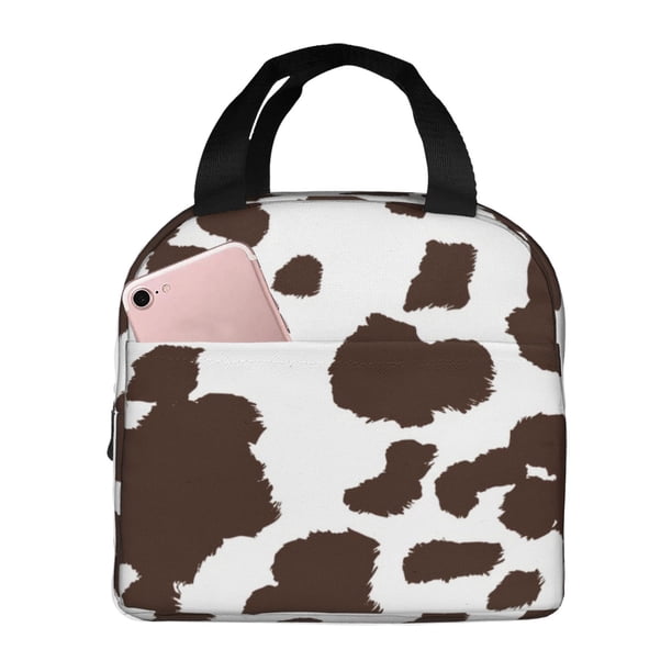Easygdp Brown Cow Bolsa Térmica Premium - Tela Oxford Impermeable, Gran Capacidad, Bolsillo Frontal, Unisex para Trabajo, Escuela, Actividades al Aire Libre y Picnics