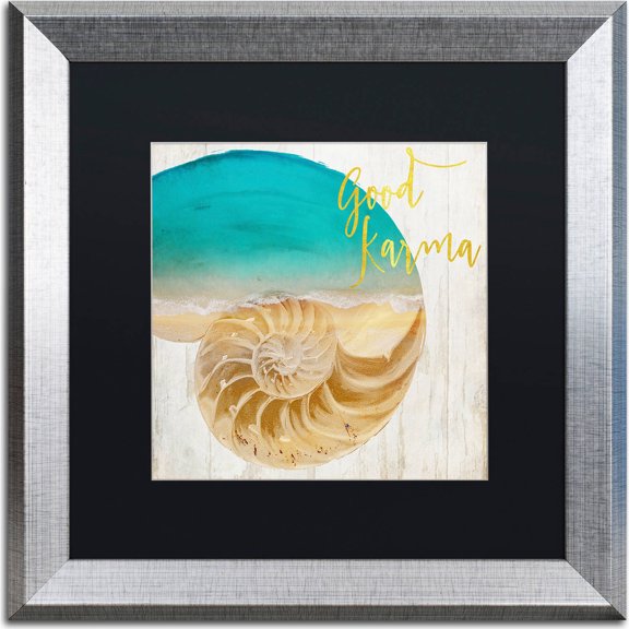 Trademark Fine Art "Sea In My Hand" Canvas Art by Color Bakery, Black Matte, Silver Frame