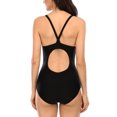 thumbnail image 5 of Attraco Women's Sport Swimwear Striped Print One-Piece Swimsuit, 5 of 6