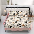 thumbnail image 5 of Garronmavis Halloween Cat Pumpkin Print Twin Size Bedding Set, 1 Fitted Sheet & 2 Envelope Pillowcases, Soft Breathable Microfiber Bed Cover for Holiday, 137cm*193cm, 5 of 7