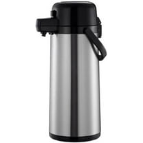 TrueCraftware-2.5 Liter/ 84 oz Push Button Coffee Airpot Stainless Steel Body Stainless Steel Lined - Hot Beverage Coffee Chocolate Juice Tea Drinks Dispenser Ideal for Large Crowds for Any Occasion