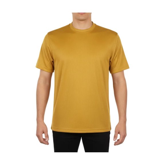 Mens Dressy T-Shirt  Log-In Uomo Soft Crew Neck Corded Short Sleeves 218 Gold