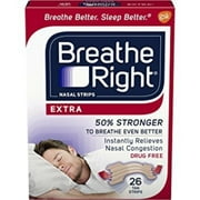 Breathe Right Extra Strength Nasal Strips for Drug-Free Congestion Relief, Tan, 26 count - Pack of 2, Breathe Right nasal strips open your nose up to.., By Breathe Right B