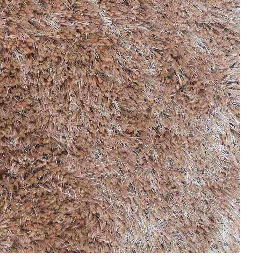 Rugsotic Carpets Hand Tufted Shag Polyester Eco-Friendly Area Rugs - 8'x8', Square, Beige, Plain Solid Design, High Pile Handmade Anti Skid Rugs for Living Room, Bed Room K00111
