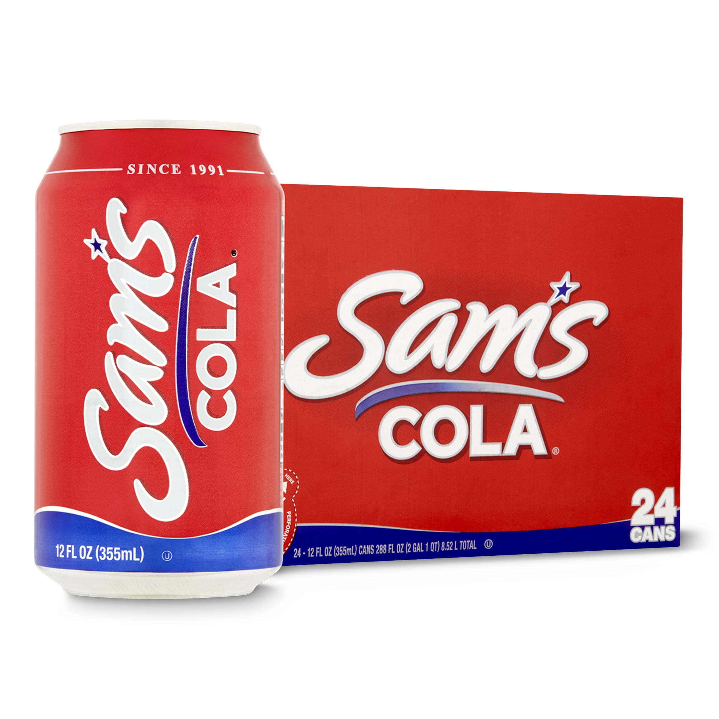 Sam's Cola Soda Pop, 12 fl oz, 24 Pack Cans - Walmart.com