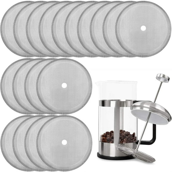 Ludlz French Press Replacement Filter Mesh Screen Coffee Press Filters Reusable Stainless Steel Mesh Filter for 34-ounce KONE French Press Coffee Tea Makers