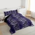 thumbnail image 3 of Homewish Teens Animal Zebra Print 3 Pieces Queen Comforter Set,Abstract Gradient Ultra Soft Bedding Sets,Vintage Geometric Stripes Bedding Comforter Set Breathable,Super Cozy Room Decor, 3 of 8