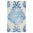 thumbnail image 3 of Safavieh Dip Dye Cadence Damask Wool Area Rug, Beige/Blue, 4' x 6', 3 of 12