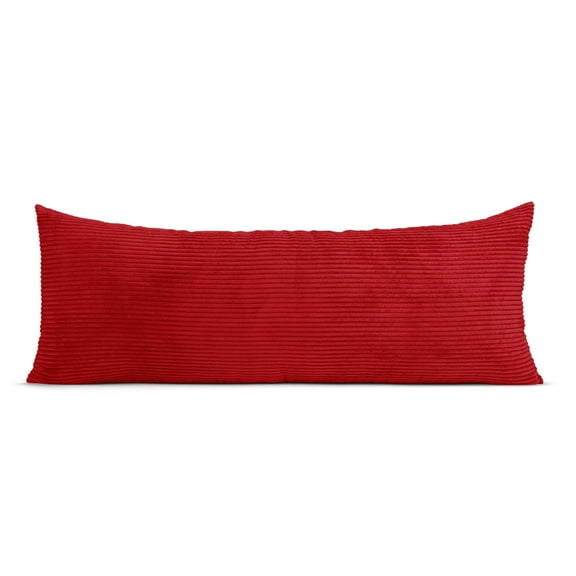 Sweet Jojo Designs Corduroy Burgundy Red Body Pillow Cover Case 54x20 (Pillow Not Included)