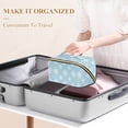 thumbnail image 3 of FORMRS Makeup Bag Travel Cosmetic Organizer for Women Fold Flat Zipper Pouch with Handle, Gray Snowflake, 3 of 8