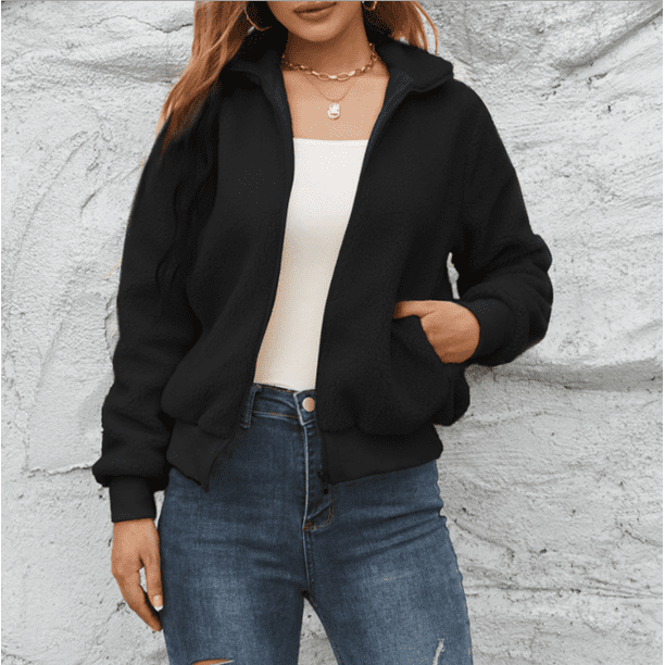 Pntutb moda mujer cálido Faux Coat Cardigan invierno sólido manga larga prendas de vestir exteriores liquidación Pntutb Pntutb-824