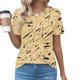 thumbnail image 2 of Tops Cortos para las Mujeres Cuello Redondo Impreso Sudadera Plisada Manga Corta, Tops de Baile para las Mujeres Primavera Verano, 2 of 4