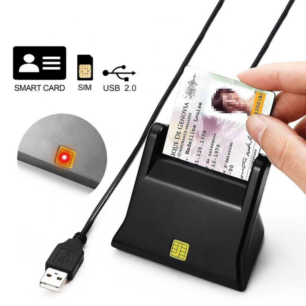 Dual Slot Details about   CAC Smart Card Reader DOD Military USB Common Access SIM Card Reader 