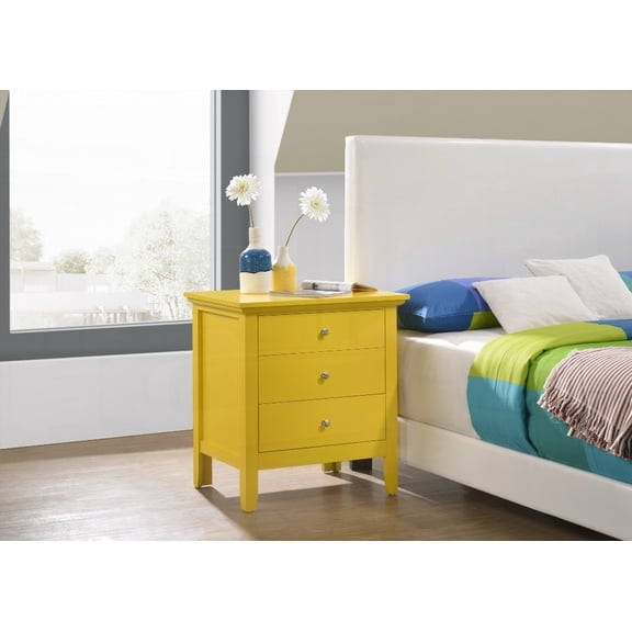 Bright Yellow Casual Bedroom Nightstand - Ready to Use
