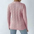 thumbnail image 5 of Felirenzacia Womens Long Sleeve Cable Knit Sweater Crew Neck Fitted Pullover Top Business Casual Work Fall Outfits, 5 of 5