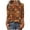 #0289-Orange, variant on Pounoo Womens 3/4 Sleeve Tops Crewneck Floral Print Relaxed Fit Breathable Blouse Tropical Flower Vacation Casual Spring Summer Everyday Outfits Gift