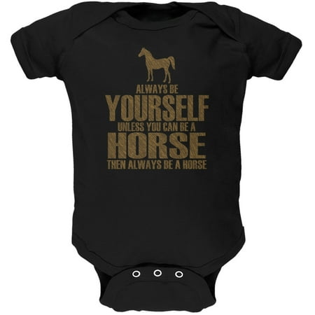 

Always Be Yourself Horse Black Soft Baby One Piece - 12 month